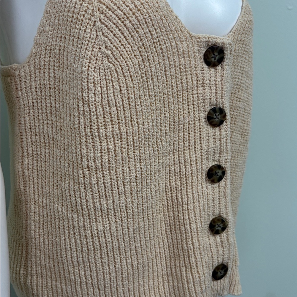 Madewell Ruffle Strap Button Front Sweater Tank S… - image 7